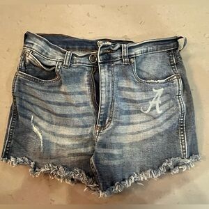 Wrangler Light Blue Frayed Denim Shorts